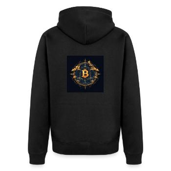 Bitcoin Logo Modern Stylish Desgin - Unisex Premium Organic Zip Hoodie - black - Back - Nico (187cm)