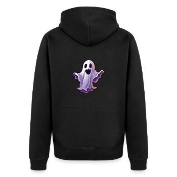 Halloween Ghost Clipart - Veste à capuche bio Premium Unisexe - noir - Dos - Nico (187cm)