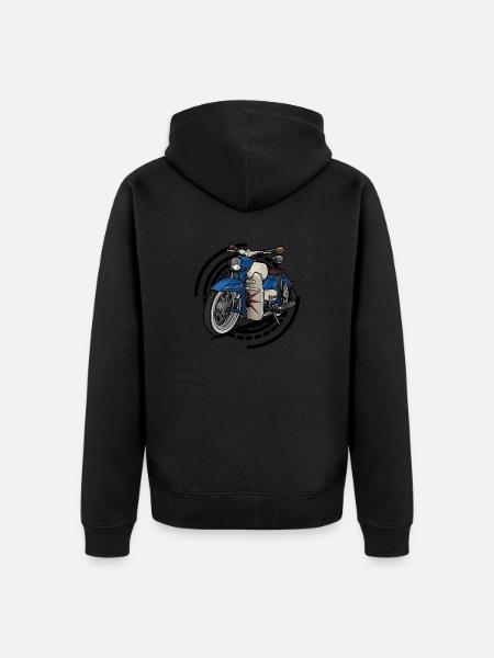 Sperber // Illustration - Unisex Premium Bio Zip Hoodie - Schwarz