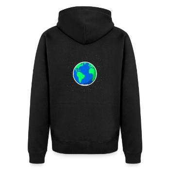 Planète Terre - Veste à capuche bio Premium Unisexe - noir - Dos - Nico (187cm)