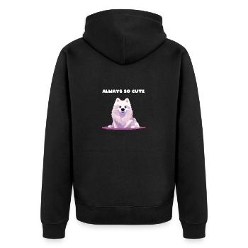 Samoyède chien mignon mignon mignon chien de traîneau mignon - Veste à capuche bio Premium Unisexe - noir - Dos - Nico (187cm)