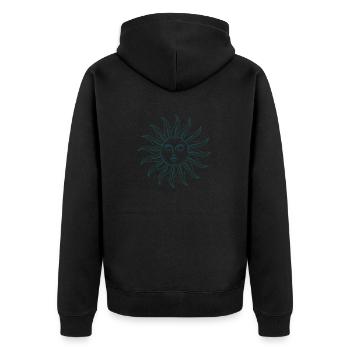 Sacred Geometry Yoga Sun Face Spirit - Unisex Premium Organic Zip Hoodie - black - Back - Nico (187cm)