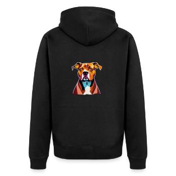 Chien American Staffordshire Terrier - Veste à capuche bio Premium Unisexe - noir - Dos - Nico (187cm)