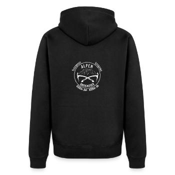 Alpenüberquerer - Unisex Premium Bio Zip Hoodie - Schwarz - Hinten - Nico (187cm)