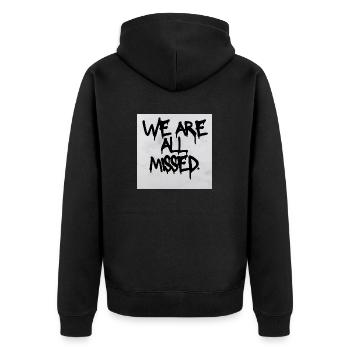 Simple Modern Photography Missed Music - Unisex Premium Bio Zip Hoodie - Schwarz - Hinten - Nico (187cm)