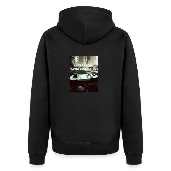 Take a Break, Level Up in Nature Retro Gaming 2 - Unisex Premium Bio Zip Hoodie - Schwarz - Hinten - Nico (187cm)