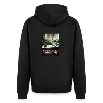 Nature s Game Console Free - Unisex Premium Bio Zip Hoodie - Schwarz - Hinten - Nico (187cm)