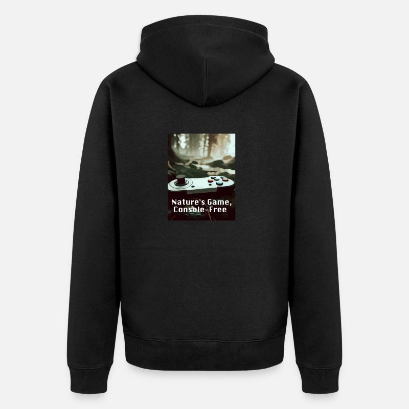 Nature s Game Console Free - Unisex Premium Bio Zip Hoodie - Schwarz