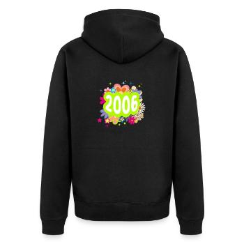 Year 2006 anniversary Groovy floral - Unisex Premium Organic Zip Hoodie - black - Back - Nico (187cm)