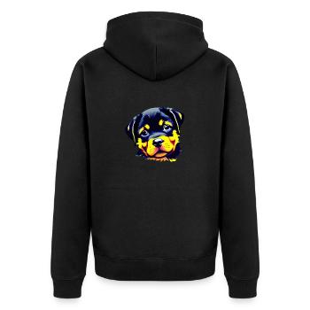 Chiens Rottweiler Chien Rottweiler Puppy Chiot - Veste à capuche bio Premium Unisexe - noir - Dos - Nico (187cm)