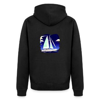 Segelschiff Segeln Segelboot Segler Segelsport - Unisex Premium Bio Zip Hoodie - Schwarz - Hinten - Nico (187cm)