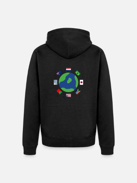 All Around The World - Unisex Premium Organic Zip Hoodie - black
