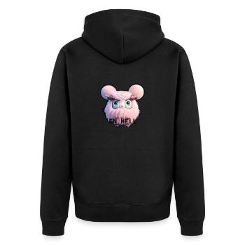 Wish u well … - Unisex Premium Bio Zip Hoodie - Schwarz - Hinten - Nico (187cm)