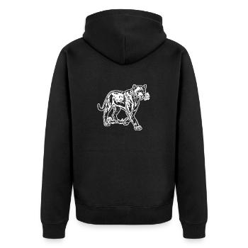 Panther Predator Jungle Wildcat - Unisex Premium Organic Zip Hoodie - black - Back - Nico (187cm)