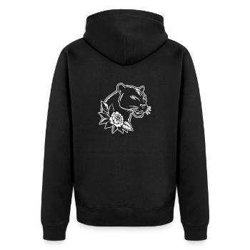 Panther Predator Jungle Wildcat - Unisex Premium Organic Zip Hoodie - black - Back - Nico (187cm)