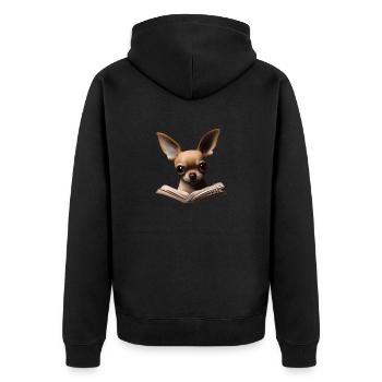 Chihuahua Chiens Livre Chien de lecture Chihuahua Chippy - Veste à capuche bio Premium Unisexe - noir - Dos - Nico (187cm)