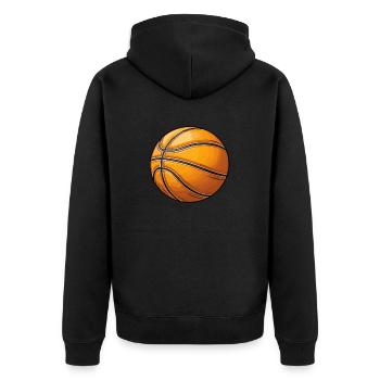 Basketball in vector graphic style - Unisex Premium Organic Zip Hoodie - black - Back - Nico (187cm)