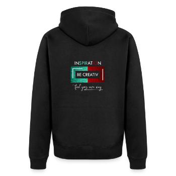 Inspiration Soyez créatif - Veste à capuche bio Premium Unisexe - noir - Dos - Nico (187cm)
