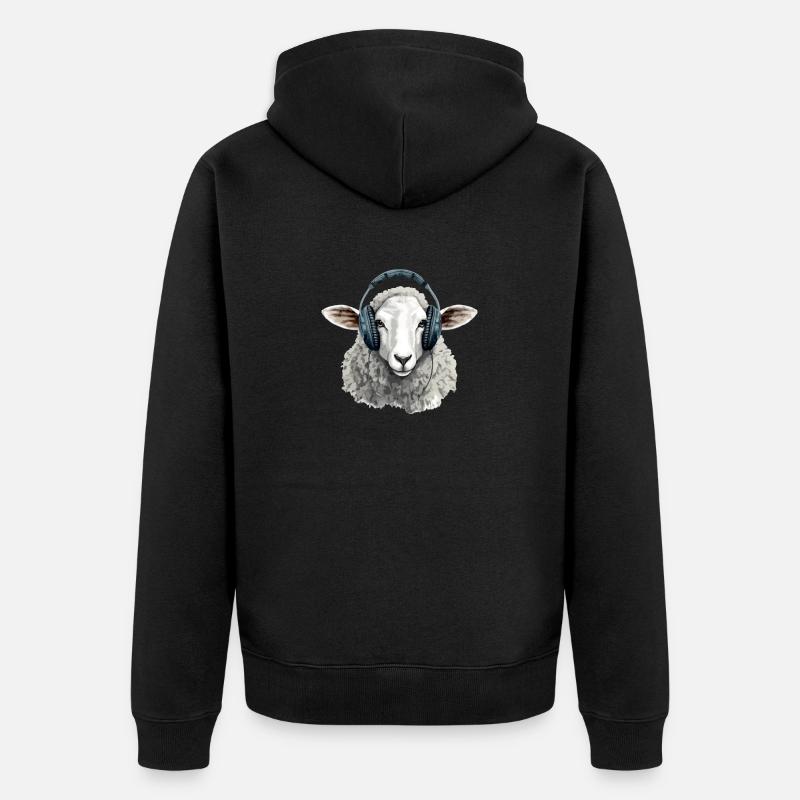 Kigo le mouton mélomane - Veste à capuche bio Premium Unisexe - noir