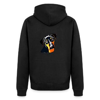 Doberman Dog Doberman Trainer Doberman Puppy - Unisex Premium Organic Zip Hoodie - black - Back - Nico (187cm)