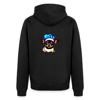 Chihuahua Chiens Restaurateur Chihuahua Chihuahua Puppy - Veste à capuche bio Premium Unisexe - noir - Dos - Nico (187cm)