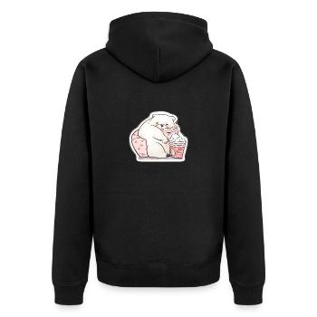 Gemütlicher Tierclub - Unisex Premium Bio Zip Hoodie - Schwarz - Hinten - Nico (187cm)