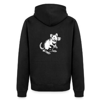 Rat, Mouse, Rodent, Rats - Unisex Premium Organic Zip Hoodie - black - Back - Nico (187cm)