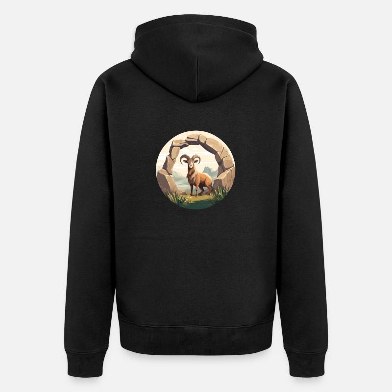 Majesté Alpine Ibex - Veste à capuche bio Premium Unisexe - noir
