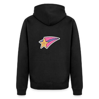 Retro Shooting Star - Unisex Premium Organic Zip Hoodie - black - Back - Nico (187cm)
