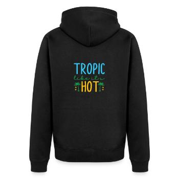 Tropique comme s’il faisait chaud - Veste à capuche bio Premium Unisexe - noir - Dos - Nico (187cm)
