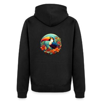 Tropical Toucan - Veste à capuche bio Premium Unisexe - noir - Dos - Nico (187cm)