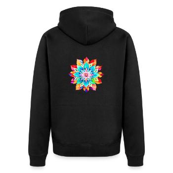 Hippie soul groovy Summer time Good vibes 70s 80s - Unisex Premium Organic Zip Hoodie - black - Back - Nico (187cm)