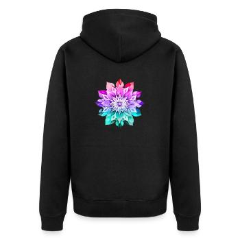 Hippie soul groovy Summer time Good vibes 70s 80s - Unisex Premium Organic Zip Hoodie - black - Back - Nico (187cm)