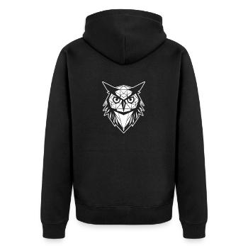 Hibou Hibou Oiseaux Oiseaux - Veste à capuche bio Premium Unisexe - noir - Dos - Nico (187cm)