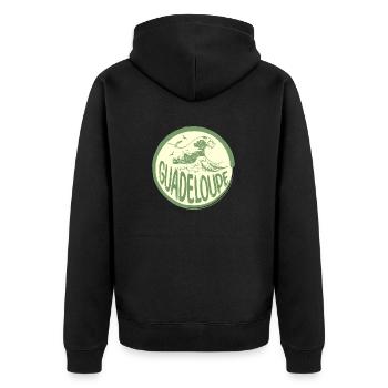 Guadeloupe Karibische Meereswellen - Unisex Premium Bio Zip Hoodie - Schwarz - Hinten - Nico (187cm)