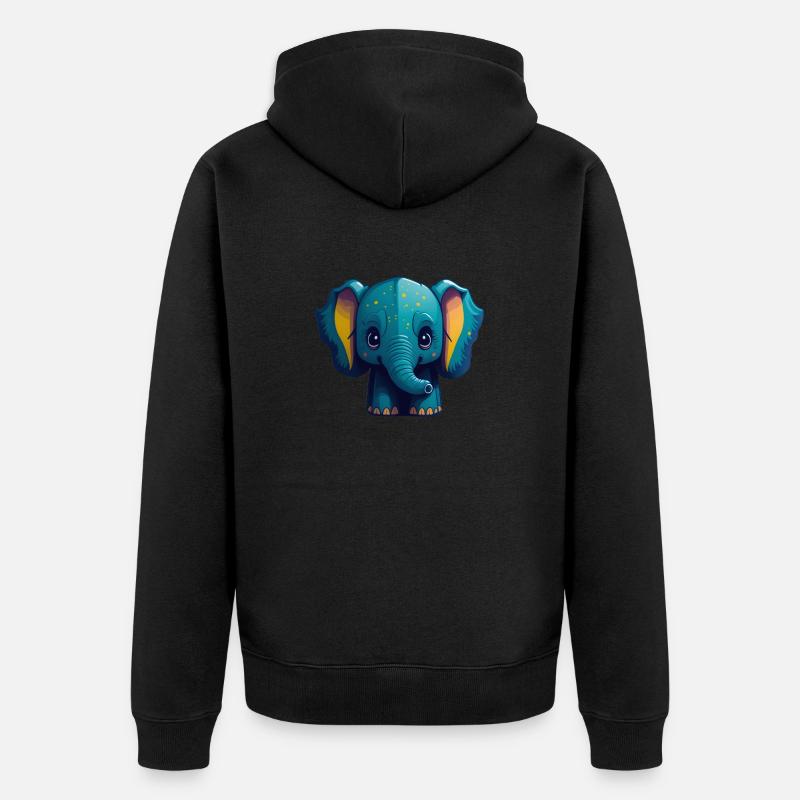 Éléphant mignon - Veste à capuche bio Premium Unisexe - noir