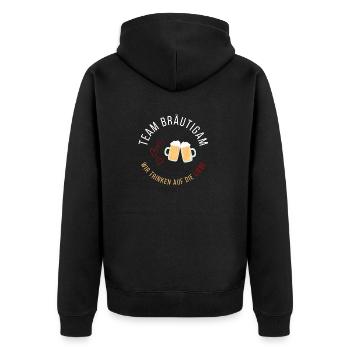 Team Bräutigam - Unisex Premium Bio Zip Hoodie - Schwarz - Hinten - Nico (187cm)