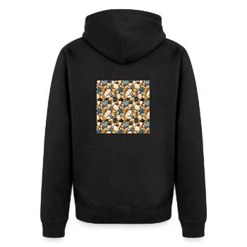 Glatte Steine Nahtloses Muster Edelsteine poliert - Unisex Premium Bio Zip Hoodie - Schwarz - Hinten - Nico (187cm)
