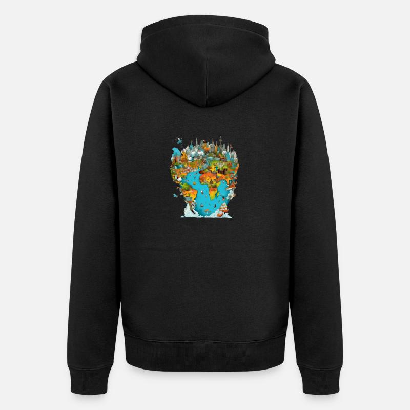 Les monuments du monde n°3 - Veste à capuche bio Premium Unisexe - noir
