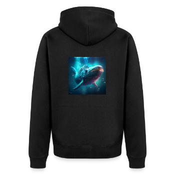Baleine cyberpunk - Veste à capuche bio Premium Unisexe - noir - Dos - Nico (187cm)