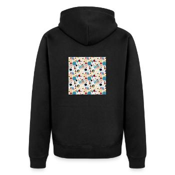 Formes abstraites sans couture Lignes Art moderne - Veste à capuche bio Premium Unisexe - noir - Dos - Nico (187cm)