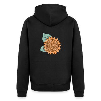 Sommer - Unisex Premium Bio Zip Hoodie - Schwarz - Hinten - Nico (187cm)