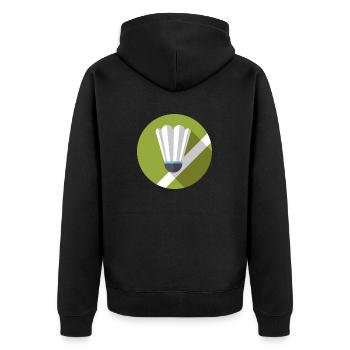 Sport - Unisex Premium Bio Zip Hoodie - Schwarz - Hinten - Nico (187cm)
