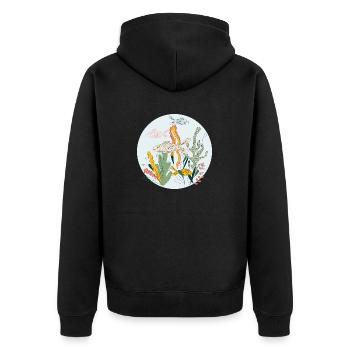 Meerestiere - Unisex Premium Bio Zip Hoodie - Schwarz - Hinten - Nico (187cm)
