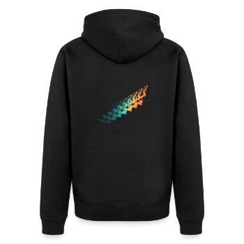 Vintage-Windsurfen - Unisex Premium Bio Zip Hoodie - Schwarz - Hinten - Nico (187cm)