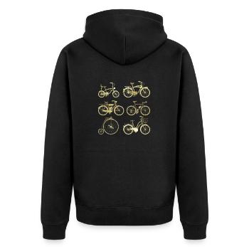 Fahrrad - Unisex Premium Bio Zip Hoodie - Schwarz - Hinten - Nico (187cm)