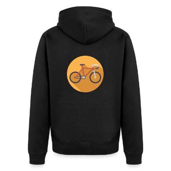 Fahrrad - Unisex Premium Bio Zip Hoodie - Schwarz - Hinten - Nico (187cm)