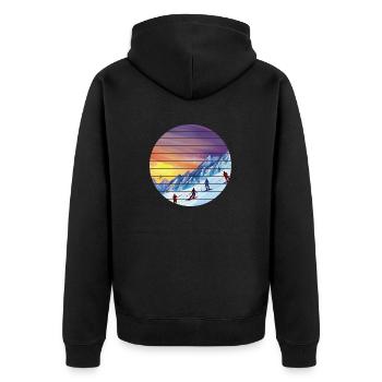 Skier Ski Skiing Ski Design Skiing Outfit - Unisex Premium Organic Zip Hoodie - black - Back - Nico (187cm)