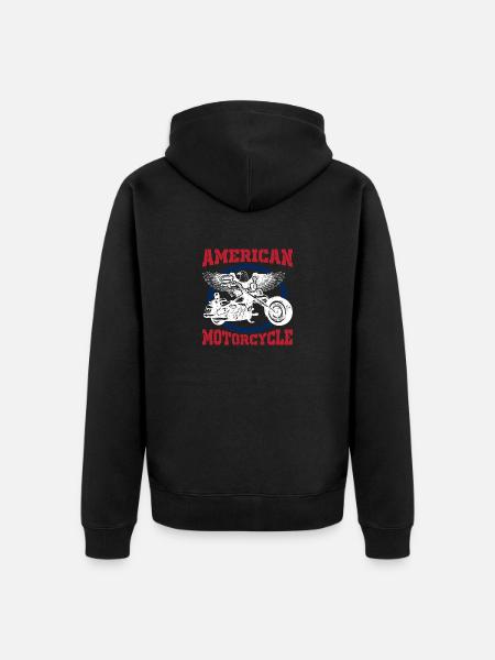 American Motorcycle - Unisex Premium Organic Zip Hoodie - black