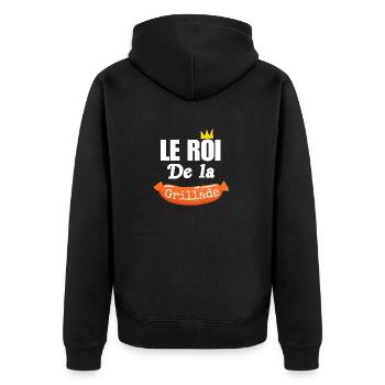Le Roi De La Grillade - Barbecue Humour Été - Veste à capuche bio Premium Unisexe - noir - Dos - Nico (187cm)